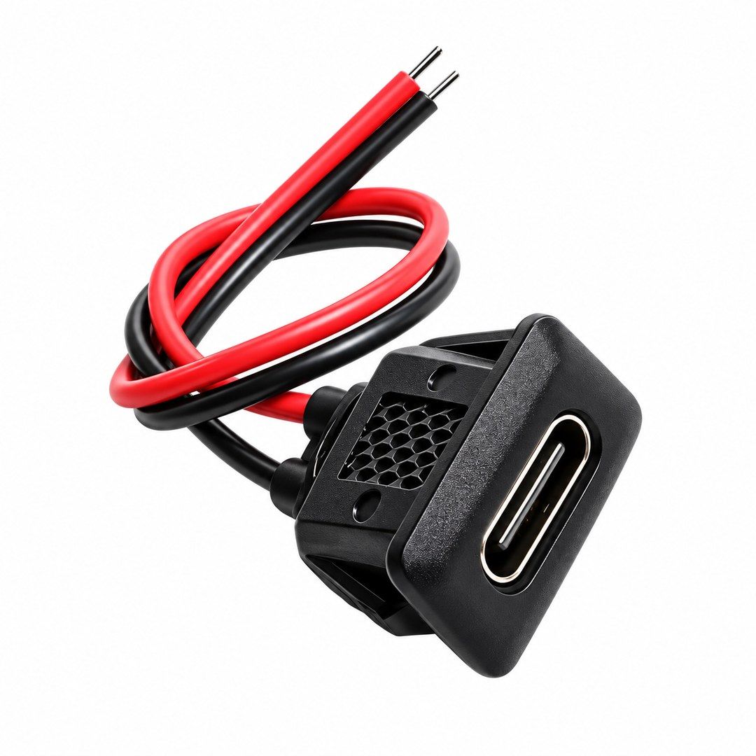 Conector Jack Tipo-C empotrable para carcasas con cables