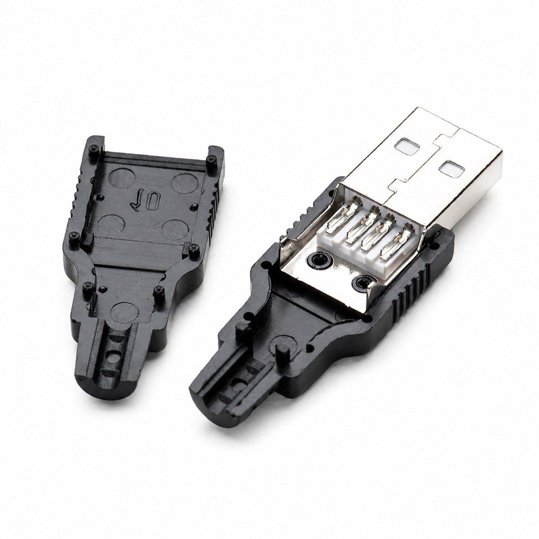 Conector USB Macho Tipo-A para Armar y soldar